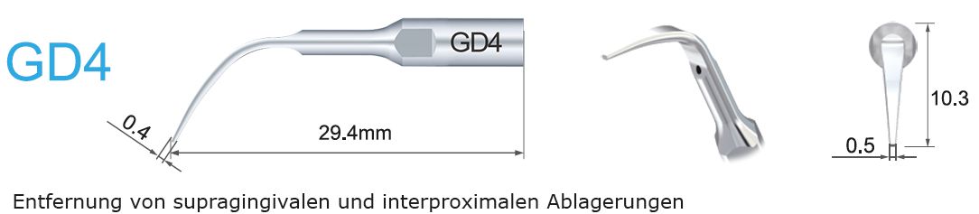 GD4 Ultraschallspitze - Zahnsteinentfernung supragingival und interproximal